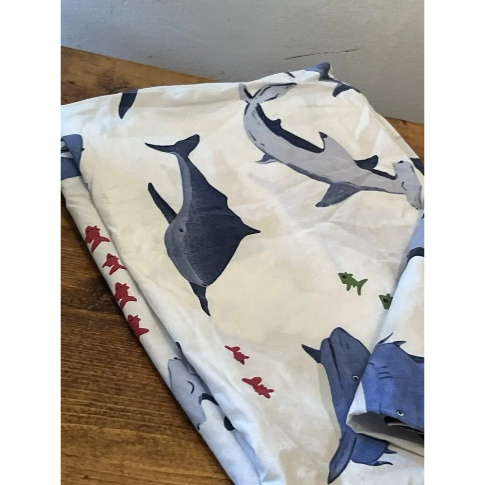 Pottery Barn Kids Shark Bite Cotton Standard Pillowcases Set of Two